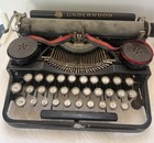 Working Underwood Standard Portable Typewriter 1920s Antique 4bank Glass Key Vtg
