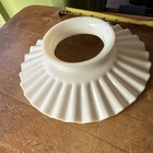 Vintage Milk Glass Petticoat Ruffled Pleated Oil Lamp Shade