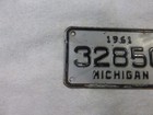 1961 Michigan Motorcycle License Plate