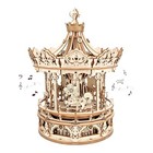 Rokr Romantic Carousel 3d Wooden Puzzles Diy Music Box Diy Model Kits Adult Gift
