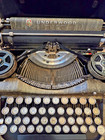 Antique Underwood Standard Four Bank Typewriter Wood Grain Finish W  Case