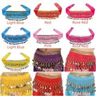 Kids Girls Belly Dance Coin Belt Hip Scarf Skirt Wrap Bollywood Dancing Costume