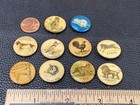 Vtg Lot Antique 1890s Pepsin Gum Celluloid Animals Button Pins Whitehead   Hoag