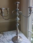 1847 Rogers Bros Heritage Silverplate Candlesticks  3 Light Candelabra Pair  18 