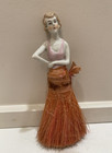 Porcelain Half Doll 1920 s Flapper Half  Whisk Broom Vanity Brush 9  German