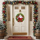 Festive Artificial Christmas Garland Wreath Holiday Door Hanging Decor Ornament 