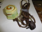 Art Deco Agate Slag Glass Uranium Tabletop Cigarette Lighter Glows works