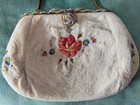 Vintage French Walborg Micro Beaded And Embroidery Purse