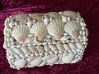 Vtg Seashell Sailor Hinged Trinket Jewelry Box Red Felt Lining 7 5      4 5    4 5   
