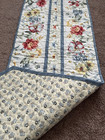 Hand Made Quilted Table Runner  Topper   Mat    Floral    14 5   X 49 5 