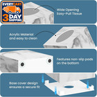 2 Pack Tissue Box Cover  Square Plastic Tissue Holder Non-slip Base  Marble