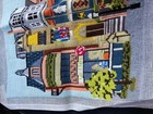 Vintage Needlepoint Completed Town Scene 17  X 13 