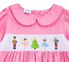 New Boutique Christmas Nutcracker Girls Smocked Embroidered Dress