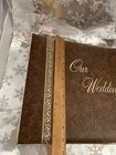       vintage    our Wedding    Photo Album   7 Pages Brown Leatherette Holds 14 Photos