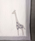 Pottery Barn Kids Crib Quilt Giraffe White Grey Trim 35 25  X 53  Stripe Reverse