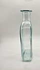 Vintage Aqua Blue Glass Flask Bottle Flat Rectangular Apothecary Decor 8   