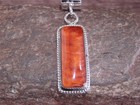 Native American Navajo Indian Sterling Silver   Spiny Oyster Pendant By Yazzie