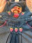 Vintage Strawberry Shortcake Girl Jeans Overalls Dress Denim Size 4