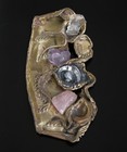 Vtg 60s Brutalist Chunky Modernist Necklace Pendant Amethyst Crystal Carvalhu