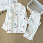 Women s 100  Gauze Cotton Sleepwear Set Long Sleeved Sleepwear Sleepwear-