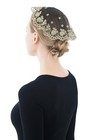  Catholic Church Small Circle Round Head Covering Floral Lace Mantilla Gold