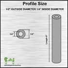 Aluminum Spacer-tubing- 1 2  Od X 1 4  Id X 8  Long--fits M6 Or 1 4  Bolts