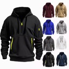 Men s Hooded Hoodie Zipper Multi-pocket Pullover Jacket Sports Casual Sweatshirt