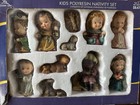 Vintage  Holiday Time Kids Polyresin Nativity Set  Christmas Handmade Figurines