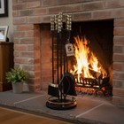 Fireplace Tools Set 5 Pcs Wrought Iron 30 Inch With Stand Indoor Hearth Tongs
