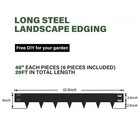 6 h X 40  L X 6 Packs Steel Edging For Landscape Metal Garden Edging Lawn Border