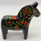 Nils Olsson Swedish Sweden Dala Wood Wooden Horse Black Hand Painted 5  Vintage