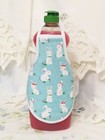 Bunny Rabbits Easter Blue Kitchen Decor Dish Soap Lotion Bottle Apron Fits 25 Oz
