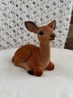 Vintage Christmas Decor Flocked Brown Deer Doe Figurine Gift Very Cute 4   