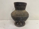 Antique Authentic Korean Silla Dynasty Period Art Pottery Footed Jar