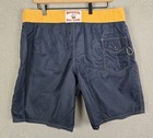 Birdwell Beach Britches 311 Board Shorts Unlined Nylon Swim Trunks Size 38 Navy
