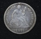 1875 Love Token Beautifully Engraved Len Liberty Seated Dime Silver 10c