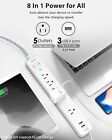2 Pack Power Strip Surge Protector - 5 Widely Spaced Outlets 3 Usb Charging Port