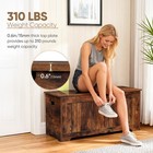 Rustic Brown Storage Chest Trunk Box Organizer With Safety Hinge Sturdy Entryway