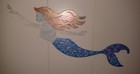 Swimming Mermaid Metal Wall Art Hand Painted 15 5 X 4 5 Inch Ooak Free Shipping