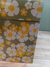 Vintage Mcm  1970s Flower Power Daisy Metal Storage File Box 12 5   