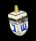 Vintage Limoges France Hand Painted Porcelain Dreidel Signed no  Trinket Box