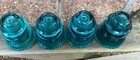 4 Vintage Hemingray No 42 Predrilled Glass Insulators For Pendant Lamp Light  5