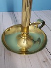 Vintage Mcm Solid Brass Height Adjust Loop Chamberstick Candle Holder 7 5  Tall
