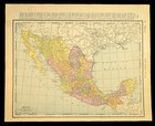 Ca1910 Antique Mexico Map Of Mexico City British Honduras Original Atlas