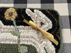 Primitive Wool Rug Hooking custom Hand Hooked easter Rabbit mat  finished   new 
