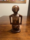Antique Pair Of Tribal Hand Carved Wood Male And Female Ceremonial Figures