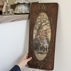 Antique Victorian Ornate Wood Frame Charcoal Country Artwork Hanging Brocante