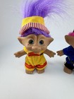 Vintage Troll Dolls Lot Of 2 1990s Russ Style Colorful Hair   Outfits