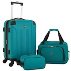 Travelers Club Chicago Hardside Expandable Spinner Luggage  Teal  3 Piece -