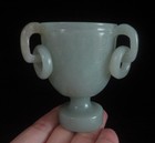 Excellent Old Chinese Hand Carving Natural Nephrite Jade Foot Cup